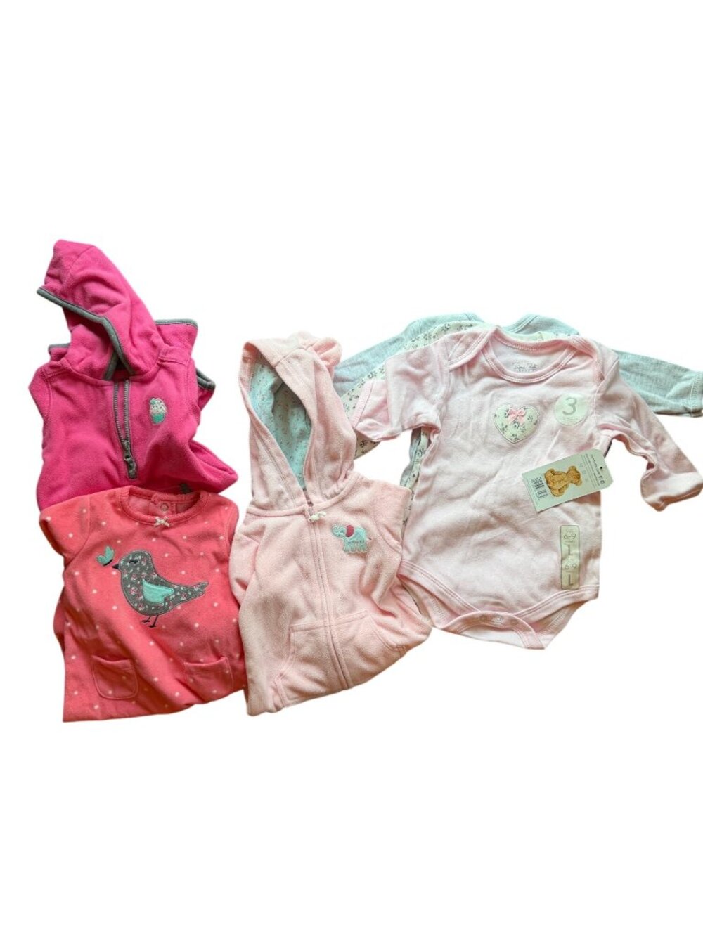 Carters Baby Girl 6-Piece Outfit Set 3-9 Months Pink & Floral Patterns